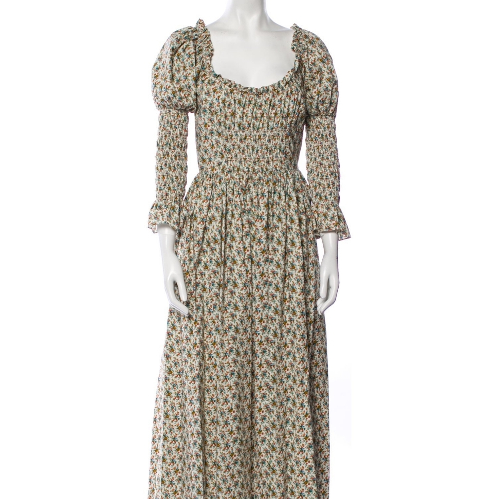 Dôen Meribel Dress Creme Fleurs d’Avignon Liberty Floral Puff Sleeve size XL